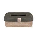 Denova Tissue Box Holder - Decorative Tissue Box Cover, Modern Elegant Design for Living Room, Bedroom, Office &amp; Bathroom (Rectangle, Natural &amp; Olive)