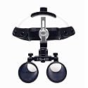 Dental Binocular Loupes Glasses Headband Magnifier with LED Light 2.5X-420mm Optical Protable Rechargeable LED Head Light Lamp for Dental Binocular Loupe