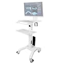 Dental Clinic Cart - Medical cart with Two Trays and Scanner Holder, Medical Trolley with Wheels