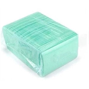 dental patient bibs  pack of 125 green  3-ply disposable bibs  waterproof amp absorbent  hygienic barrier for dental clinics salons amp tattoo studios