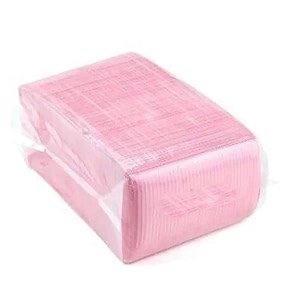 dental patient bibs  pack of 125 pink  3-ply disposable bibs  waterproof amp absorbent  hygienic protection for dental offices salons amp tattoo studios