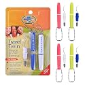 Dental travel Cleaning Kit (rose red &amp; green, 2 pair)