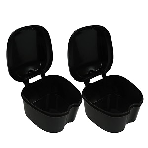 dentosmile denture boxes retainer box orthodontic mouth guard dental storage containerteeth storage box in black color 2