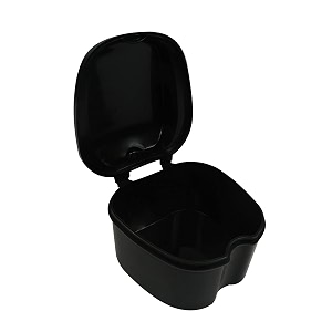 dentosmile denture boxes retainer box orthodontic mouth guard dental storage containerteeth storage box in black color 1