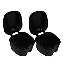 Dentosmile Denture Boxes, Retainer Box Orthodontic Mouth Guard Dental Storage Container/Teeth Storage Box in Black Color (2)