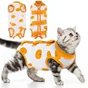 DENTRUN Cat Surgery Recovery Suit Anti Licking Spay Snuggly Vest, Pet Surgical Recovery Shirt After Surgery for Male Female Cat Small Dog Cone E-Collar Alternative