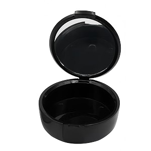 denture box retainer case orthodontic retainer case with mirror portable retainer denture box for officehometravel black