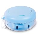 Denture Case, Definitely No-Leak Denture Bath Box for Traveling Perfectly, Denture Cup with Strainer &amp; Magnetic Mirror(Blue)