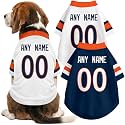 Denver Dog Clothes Jersey Style Custom Pet T Shirt with Personalized Name Number for Small Medium Large Dogs