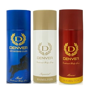 denver goal imperial amp honour deo - 165ml each combo pack of 3  long lasting deodorant spray for men