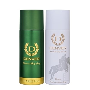 denver hamilton amp victor deodorant- 150ml each combo pack of 2  long lasting deodorants body spray for men
