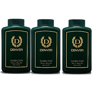 denver hamilton premium body talc - 100gm each pack of 3  scented talcum powder for men