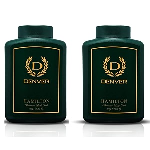 denver hamilton premium body talc - 100gm each pack of 2  scented talcum powder for men