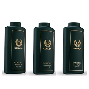 denver hamilton premium body talc - 300gm each pack of 3  scented talcum powder for men
