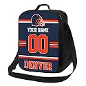 Denver Lunch Box Lunch Bag Custom Any Name and Number Adjustable Strap Sport Insulated Lunch Bags Personalized Gifts for Men Women