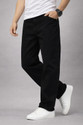DENWOX Men Straight Fit Mid Rise Black