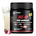 DENZOUR NUTRITION Bee-HP Pre-Workout Powder, Energy, Strength &amp; Muscle Pump, 200mg Caffeine, 750mg Creatine Monohydrate, 2500mg Beta-Alanine, Lychee Flavour, 100g, 10 Servings
