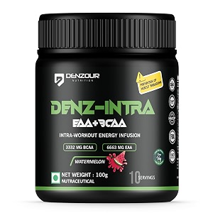 denzour nutrition denz - intra workout powdermost explosive muscle pumpenergy infusion formula with 3300 mg bcaa6600 mg eaa for men and women 100 gwatermelon1 count10 servings