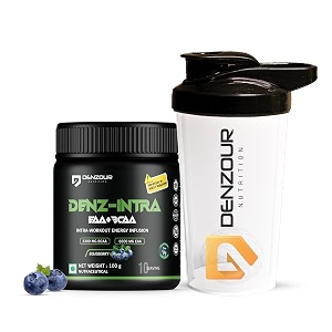denzour nutrition denz - intra workout powder with shakermost explosive muscle pumpenergy infusion formula with 3300 mg bcaa6600 mg eaa for men and women - blueberry100 g 10 servings2 count