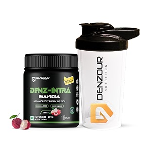 denzour nutrition denz - intra workout powder with shaker most explosive muscle pump energy infusion formula with 3300mg bcaa 6600mg eaa for men and women - lychee 100g 10 servings