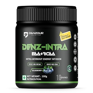 denzour nutrition denz intra workout powder  blueberry 100g 10 servings  explosive muscle pump amp energy infusion  3300mg bcaa amp 6600mg eaa  for men amp women
