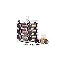 DeoDap Plastic Spice Jar, 13-Piece, 80 ml, Brown and White