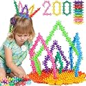 DEOXY 200PCS Star Links Building Blocks Educational Toys Set for Kids 3-8 Years Old | Colorful Star Building Blocks | Deal Gifts for Boys and Girls