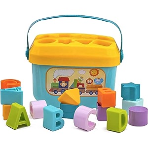 deoxy plastic baby39s first shape sorting learning blocks toys with basket with other shapes educational activity toys for 6 months to 2 year multicolor