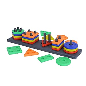 deoxy plastic sorting amp stacking block toys for kids and kids color stacker shape sorter educational learning toy for 1-3 years old 25pcs