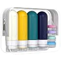 DEPOZA 18 Pack Travel Size Toiletry Containers Sets, BPA Free Silicone Travel Bottles with Leak Proof Caps, TSA Approved for Shampoo, Conditioner, Lotion, Soap and Essential Accessories (Mix)