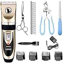 DeReliable Professional Automatic Rechargeable Hair Trimmer for Dog and Cat, Battery Powered, Multic