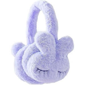 deriko ear muffs for winter  moving rabbit ears cute bunny earmuffs for women  soft warm plush faux fur ear warmers for cold weather ideal for outdoor activity running cycling