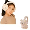 DERIKO Ear Muffs for Winter | Moving Rabbit Ears Cute Bunny Earmuffs for Women | Soft Warm Plush Faux Fur Ear Warmers for Cold Weather Ideal for Outdoor Activity Running, Cycling