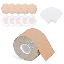 Boob Tape with 10pcs Nipple Cover & 36pcs Fashion Tape Double Sided Body Tape Adhesive Strapless Bra & Heavy Breast Support - Boobs Tape for Women Clothes Multicolour