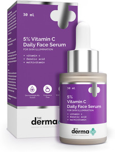 the derma co 5 vitamin c daily face serum with ferulic acid  multivitamin