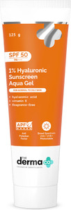 the derma co sunscreen - spf 50 pa 1 hyaluronic aqua gel lightweight no white-cast for broad spectrum