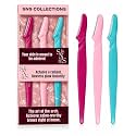 Dermaplane Razor for Women, Face Razor & Eyebrow Trimmer, Facial Hair Remover, Peach Fuzz Remover, Exfoliating Facial Razor with Protective Cover, Safe Precision Blade, Pack of 3