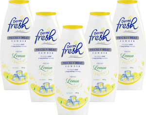 dermifresh soothing lemon powder for summers itch sweat  odor control feel cool fresh 5 x 150 g