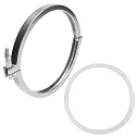 DERNORD Single Pin Heavy Duty Tri Clamp Stainless Steel 304 with Wing Nut for Ferrule TC with 1PC Silicone Gasket (10 inch Tri Clamp+Silicone Gasket)
