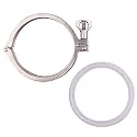 DERNORD Single Pin Heavy Duty Tri Clamp Stainless Steel 304 with Wing Nut for Ferrule TC with 1PC Silicone Gasket (4inch Tri Clamp+Silicone Gasket)