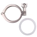 DERNORD Single Pin Heavy Duty Tri Clamp Stainless Steel 304 with Wing Nut for Ferrule TC with 1PC Silicone Gasket (3inch Tri Clamp+Silicone Gasket)