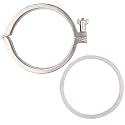 DERNORD Single Pin Heavy Duty Tri Clamp Stainless Steel 304 with Wing Nut for Ferrule TC with 1PC Silicone Gasket (8 inch Tri Clamp+Silicone Gasket)