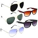 Dervin Unisex Adult Aviator Sunglasses Multicolor Frame, Multicolor Lens (Medium) - Pack of 5
