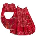 Women's Georgette Semi Stitched Lehenga Choli In Multicolour Colour lehengacholisf218ver-11