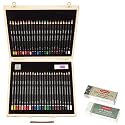 Derwent Academy Colour and Watercolour Pencils Wooden Gift Box (Set of 48) &amp; Derwent Dual Eraser Art Eraser and Soft Art Eraser - Pack of 2
