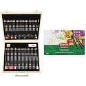 Derwent Academy Colour and Watercolour Pencils Wooden Gift Box (Set of 48) &amp; Academy Colouring Pencils Tin (Set Of 36), Black, Black