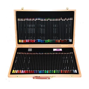 derwent academy colouring and watercolour pencils combination wooden gift box set of 72