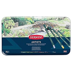 derwent artists colouring colour pencils tin drawing amp colouring ideal for layering amp blending wax-based professional quality 32097 - set of 72