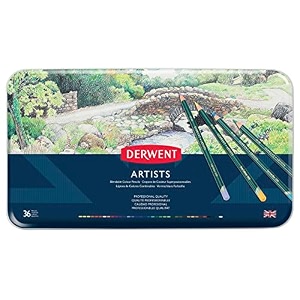 derwent artists colouring colour pencils tin drawing amp colouring ideal for layering amp blending wax-based professional quality 32096 - set of 36
