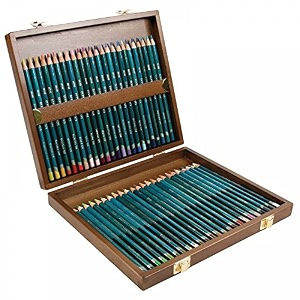 derwent artists colouring colour pencils wooden gift box set drawing amp colouring ideal for layering amp blending wax-based professional quality 700643 - multicolour set of 48